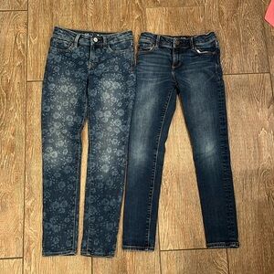 Girls Gap Blue Floral and Dark Wash Jeans
